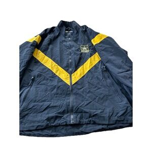 US ARMY Black Yellow Windbreaker Full Zip Jacket Size M Short Unisex Mesh Lined
